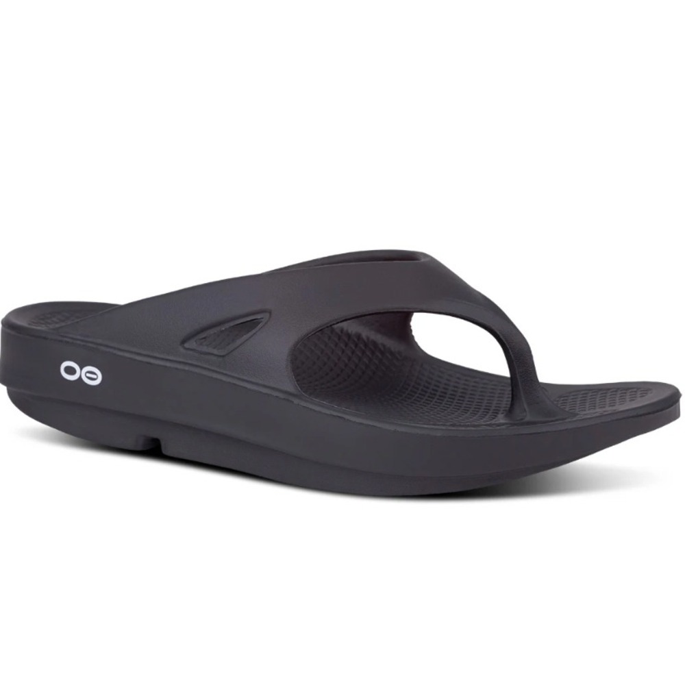 Oofos Ooriginal Thong Sandals Black Recovery Slides Womens 8 EU 39